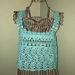 Staring at Stars Cropped Open Knit Tank